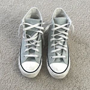 Light Denim Converse With Yellow Marigold Embroidery